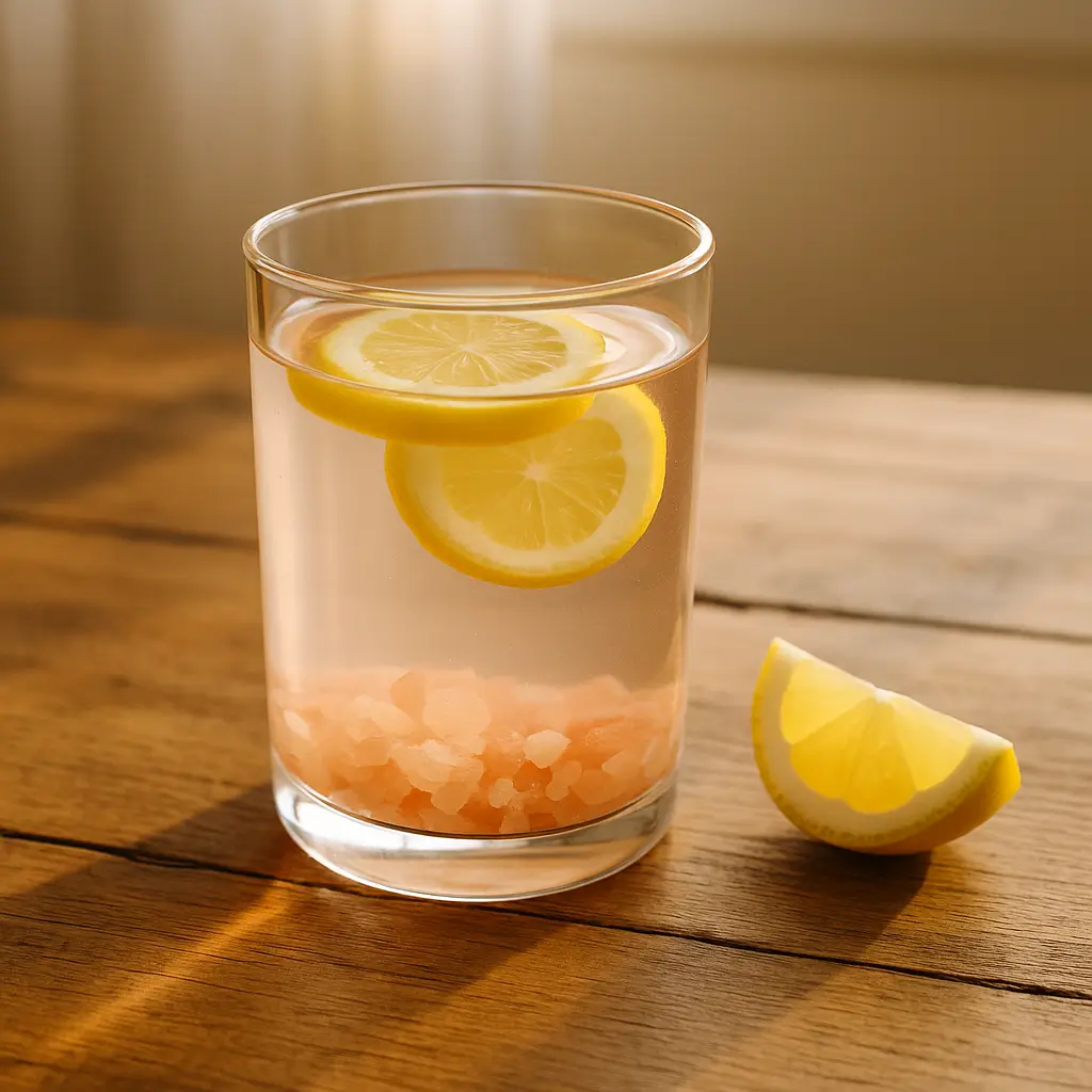 Japanese pink salt trick recipe in a glass