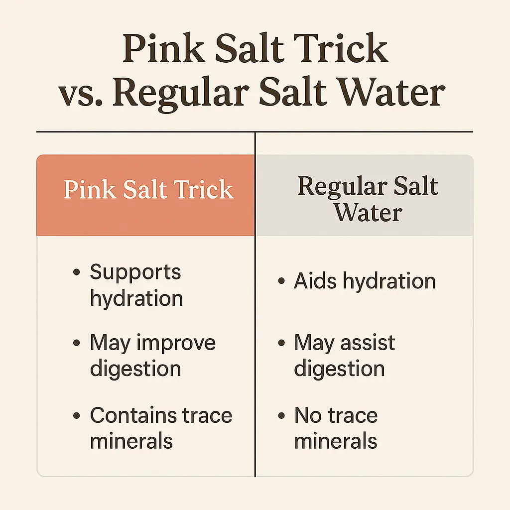 Japanese pink salt trick benefits comparison