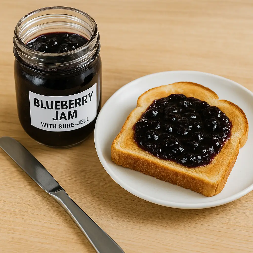 serving blueberry jam recipe with sure jell