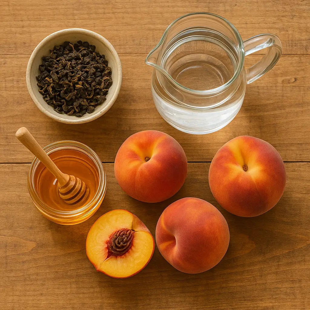 how to make cold brew peach oolong tea Ingredients