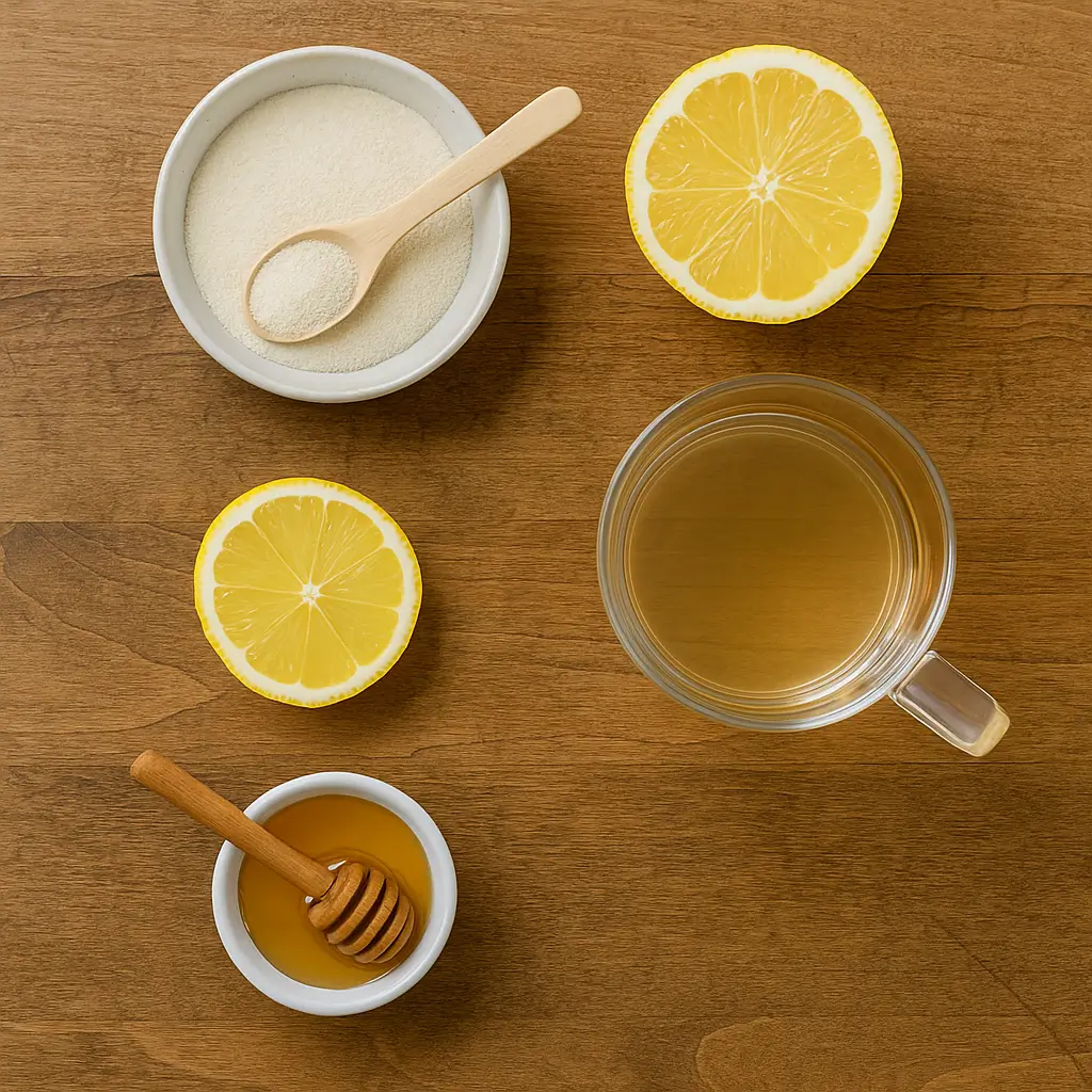 Ingredients for the 5 second gelatin trick.
