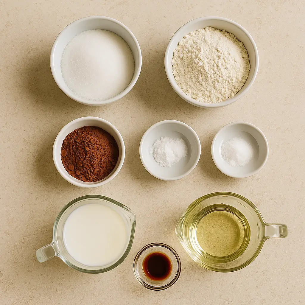 ingredients for emergency chocolate cake recipe