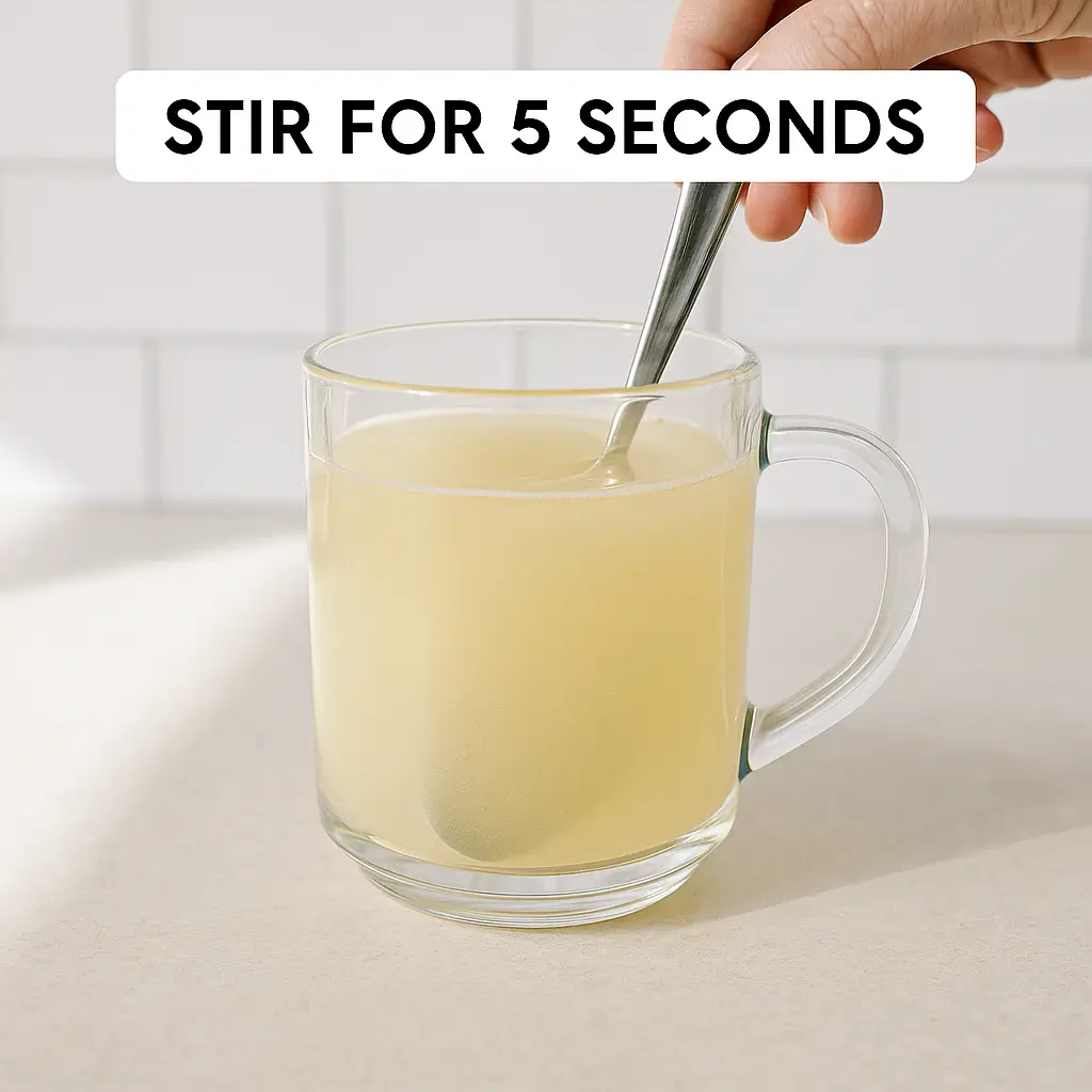 Preparing the 5 second gelatin trick drink.