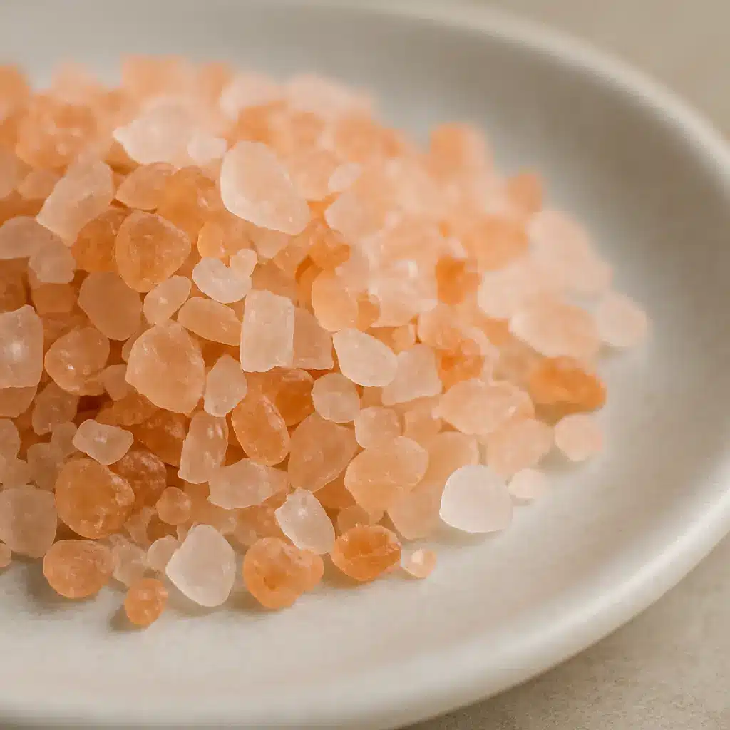 why is the pink salt trick not working Close-up view of real Himalayan pink salt crystals with natural colors.