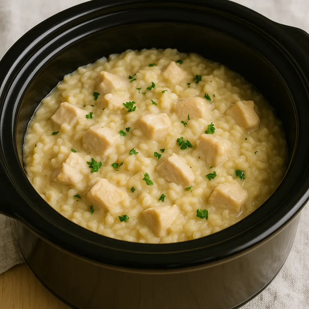 Easy crockpot chicken and rice recipe for kids