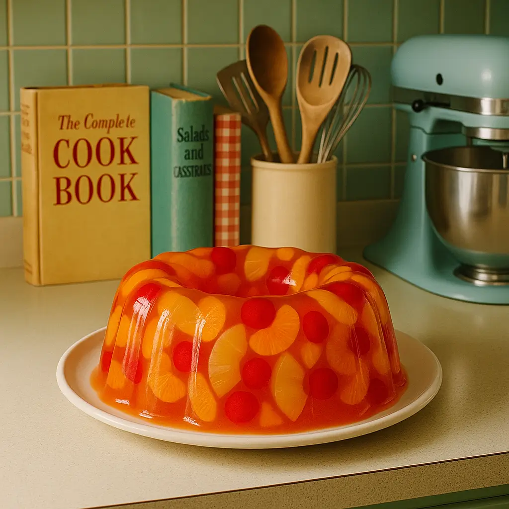 A visual look at what is the meaning of gelatin salad became an icon of mid-century American cooking.