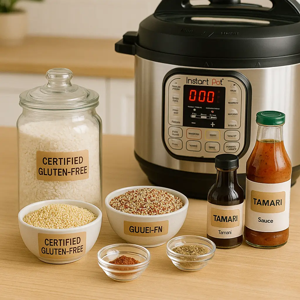 Ingredients for gluten free Instant Pot cooking.