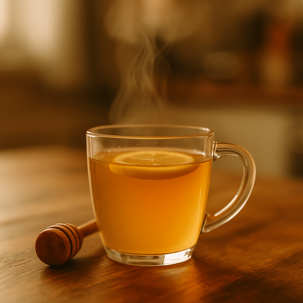Warm honey wellness drink made using the honey trick recipe easy.