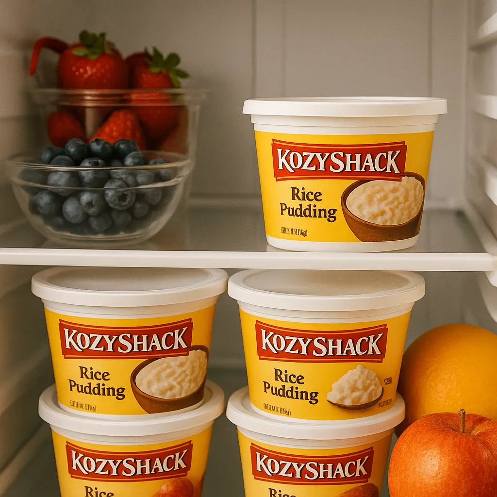 Kozy Shack Rice Pudding storage idea.