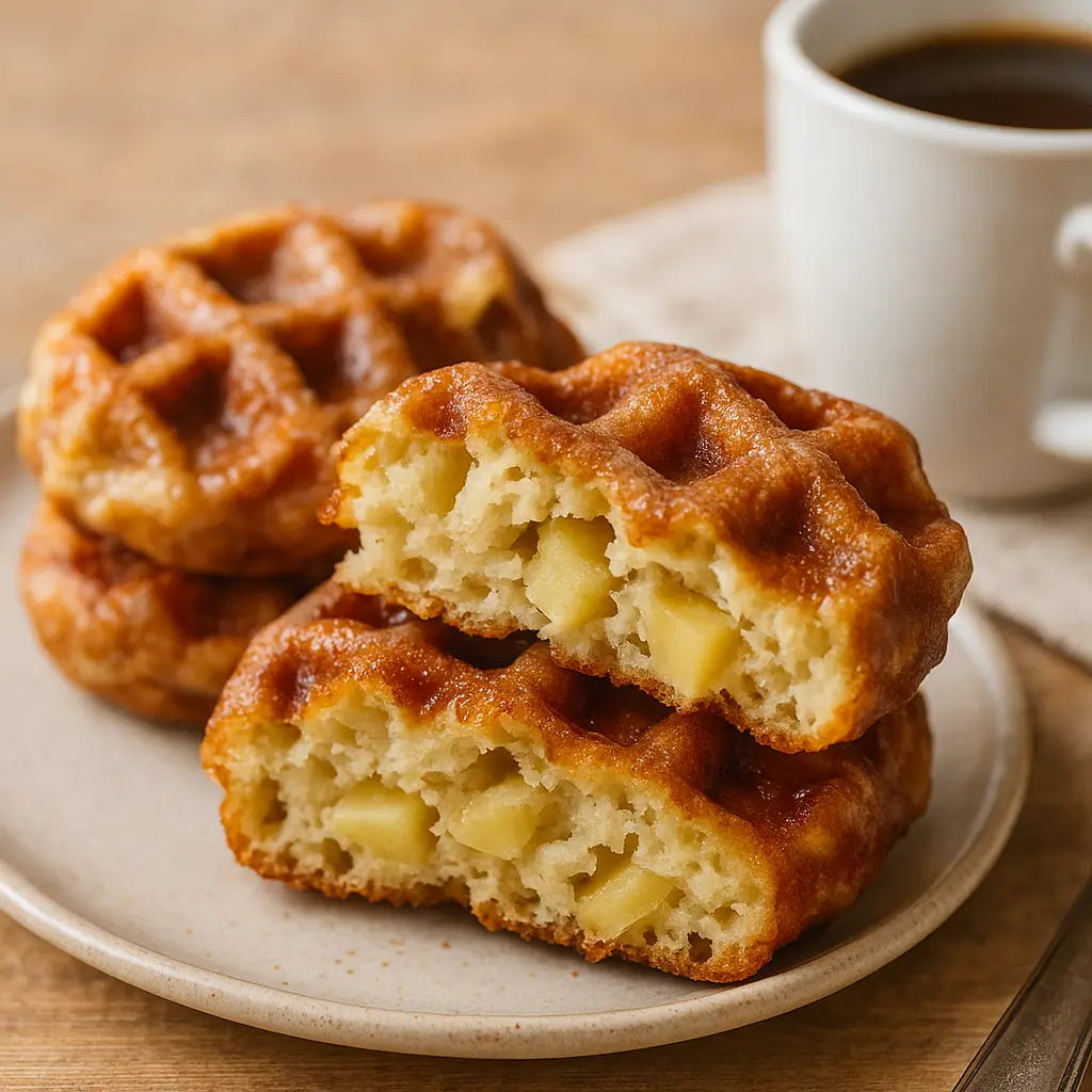 apple fritter waffle donuts texture inside