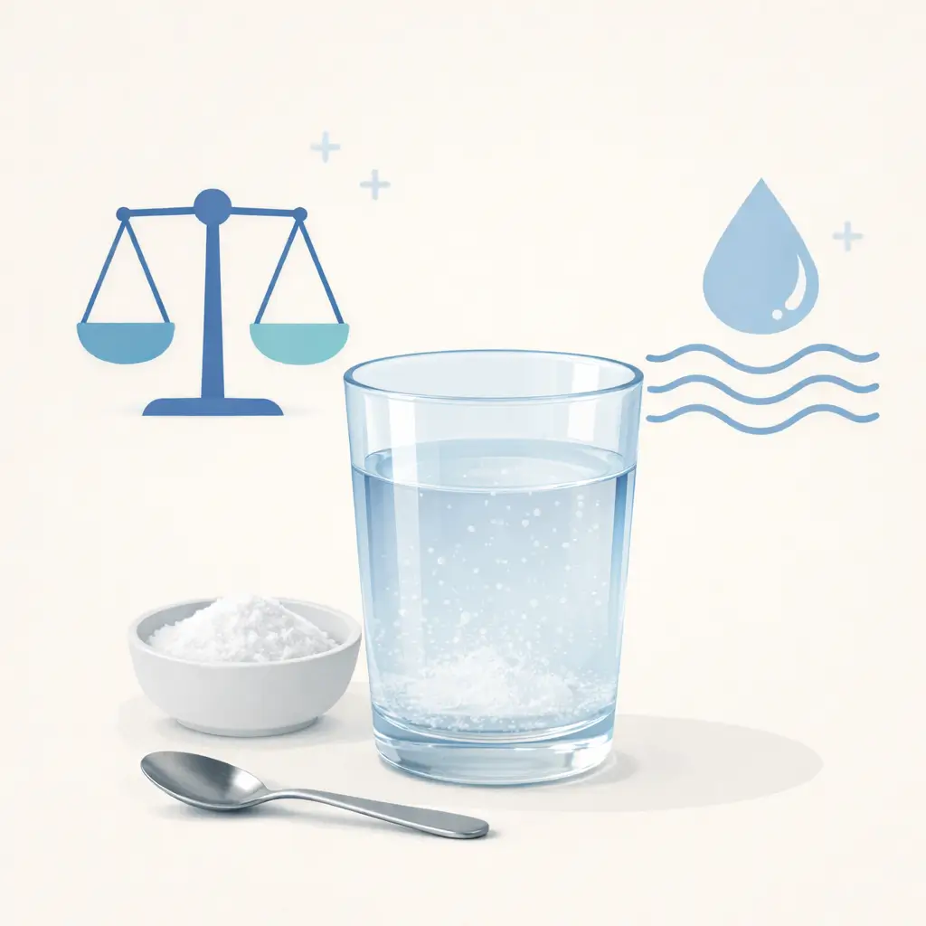 Conceptual illustration explaining baking soda salt trick for men