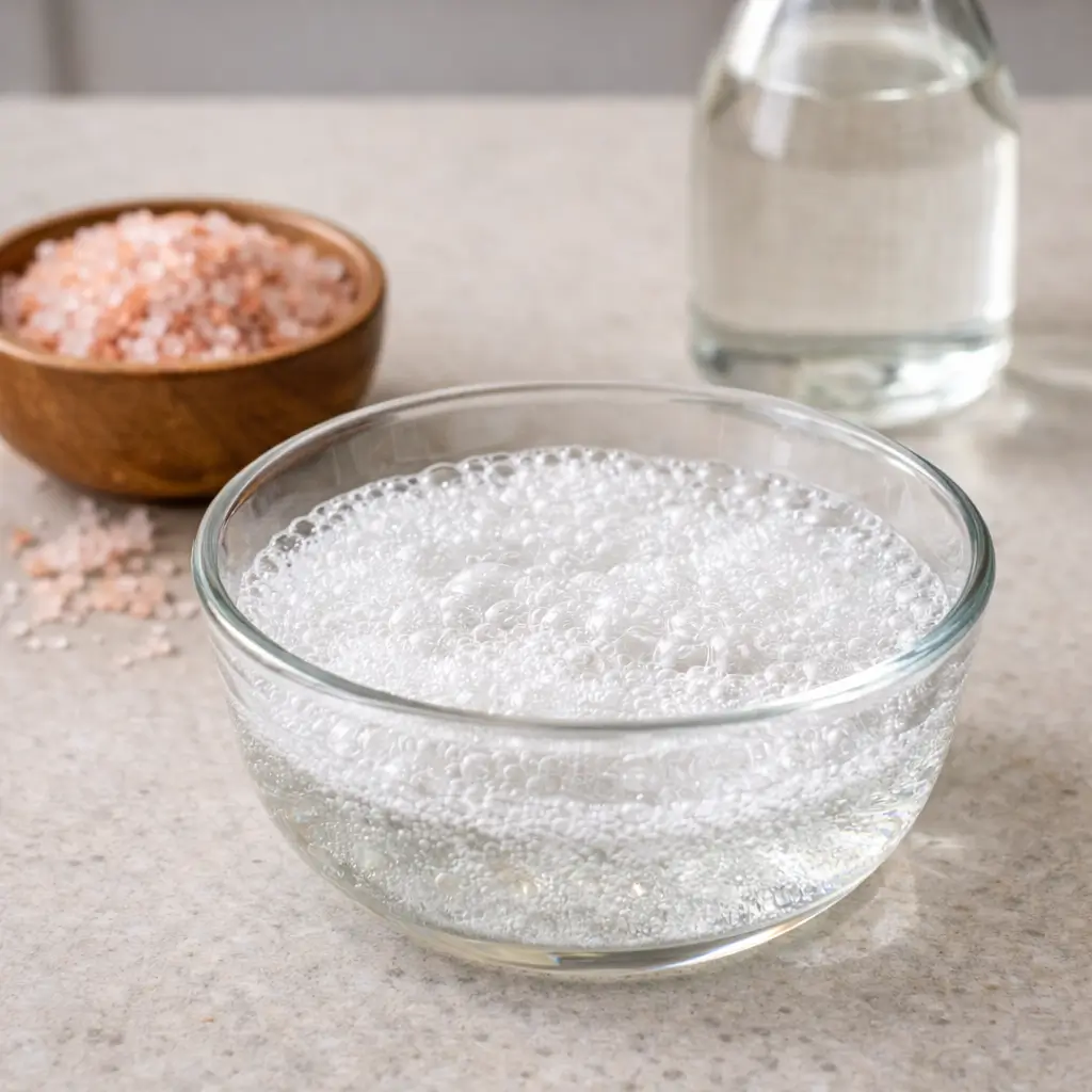 baking soda and vinegar fizzing reaction with pink salt
