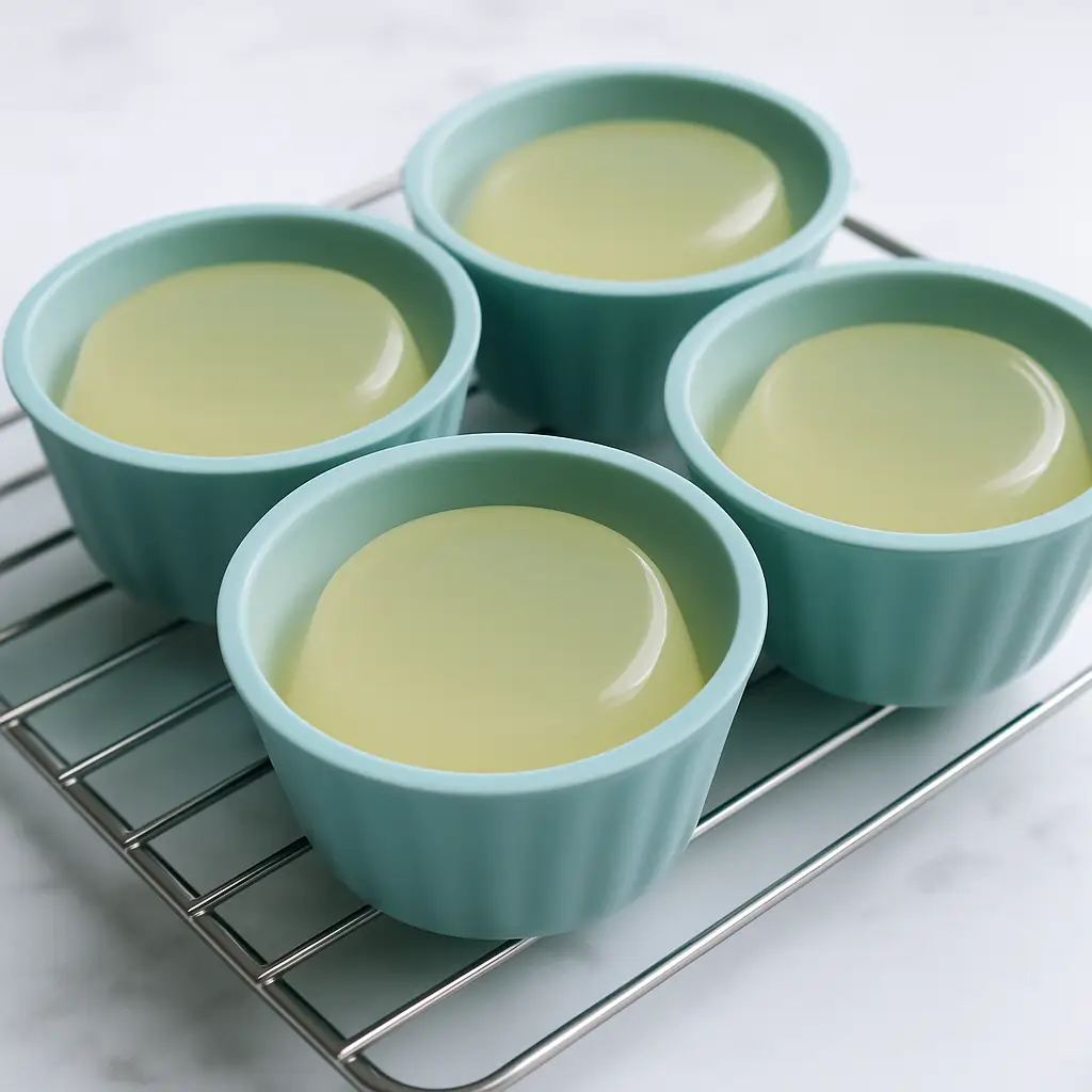 Portion-controlled bariatric gelatin trick recipe cups in silicone molds.
