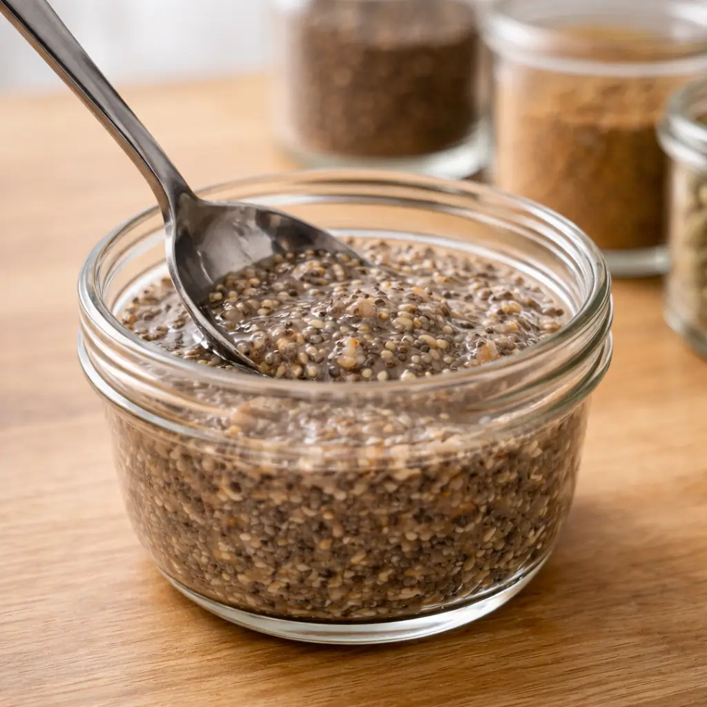 Preparing a bariatric seed recipe dr emma clark by soaking chia and flax seeds