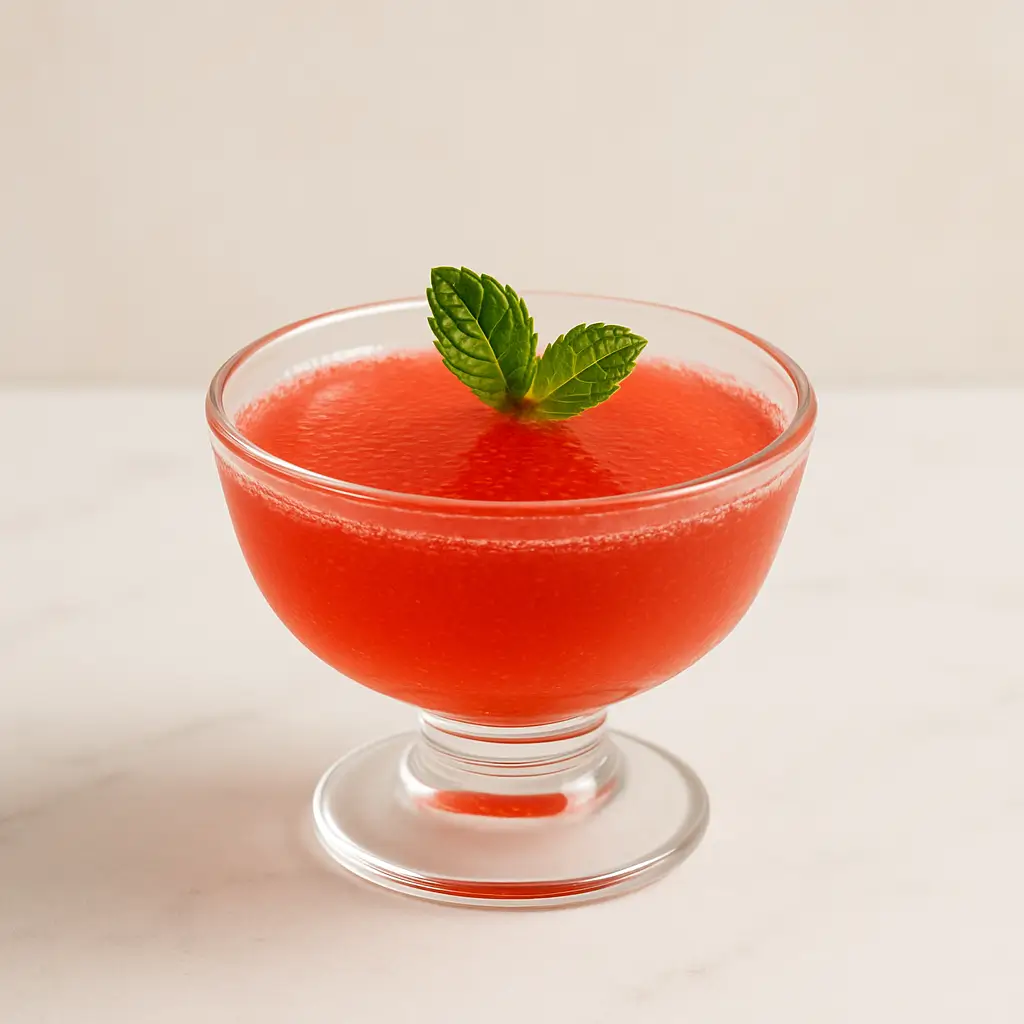 Finished bariatric gelatin recipe served in a small glass dish.