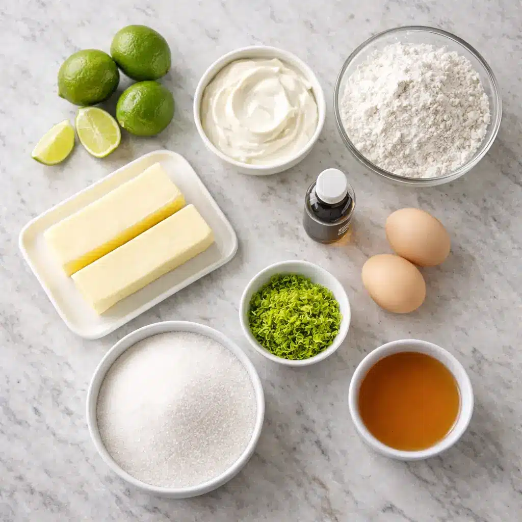 ingredients for key lime sour cream pound cake recipe