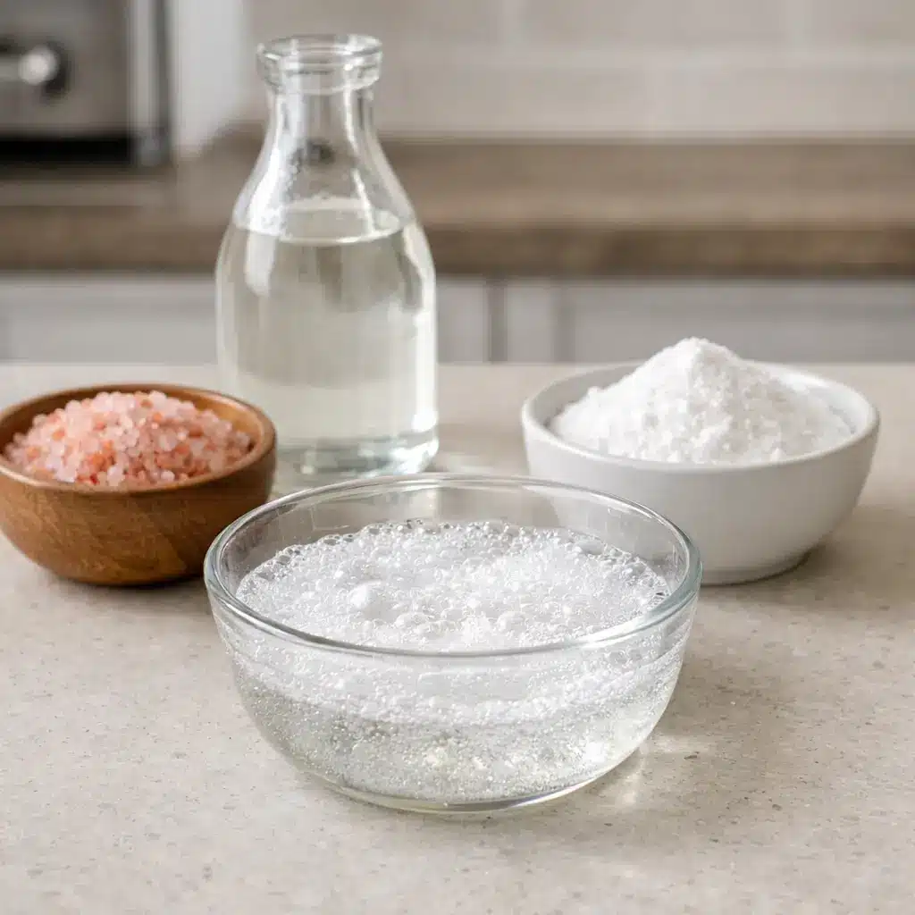 pink salt trick recipe with baking soda and vinegar ingredients