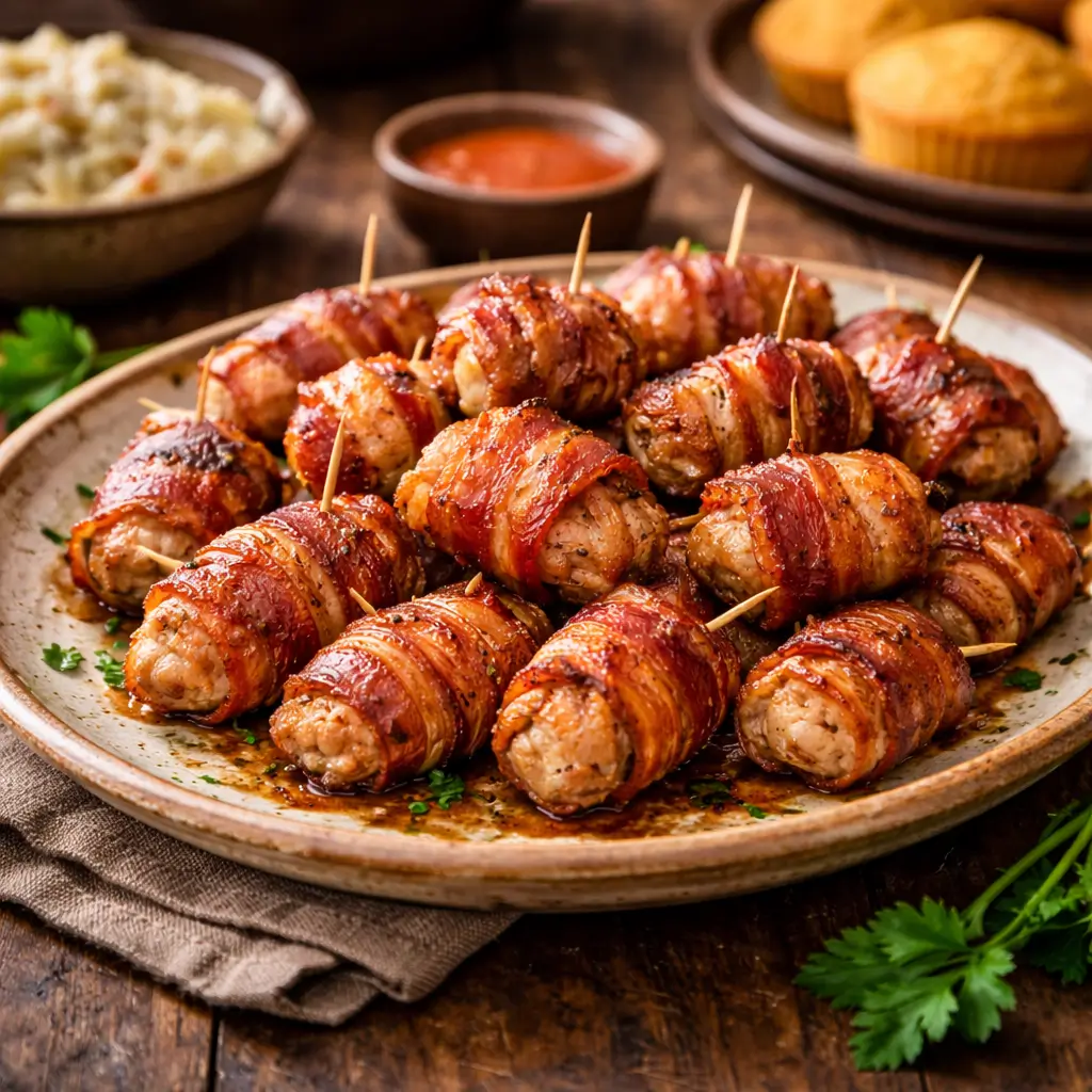 Served WW2 wrapped gator bites as a Southern appetizer
