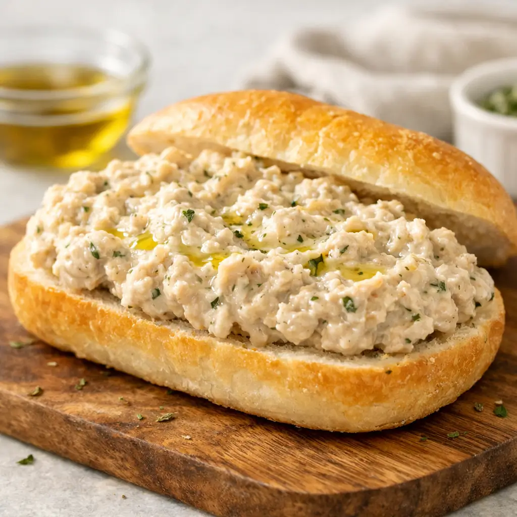 Buona Beef tuna genovese copycat recipe served on Italian bread