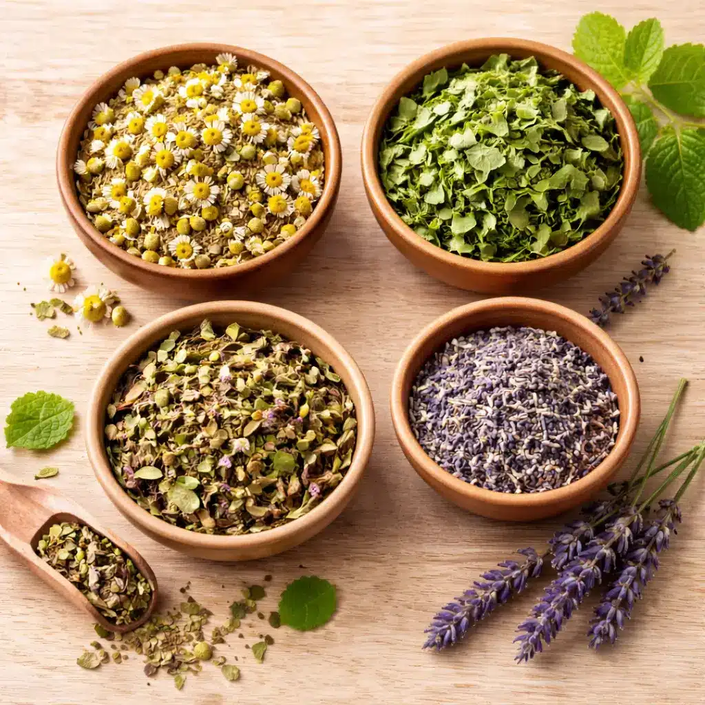 Ingredients used in a cortisol tea recipe