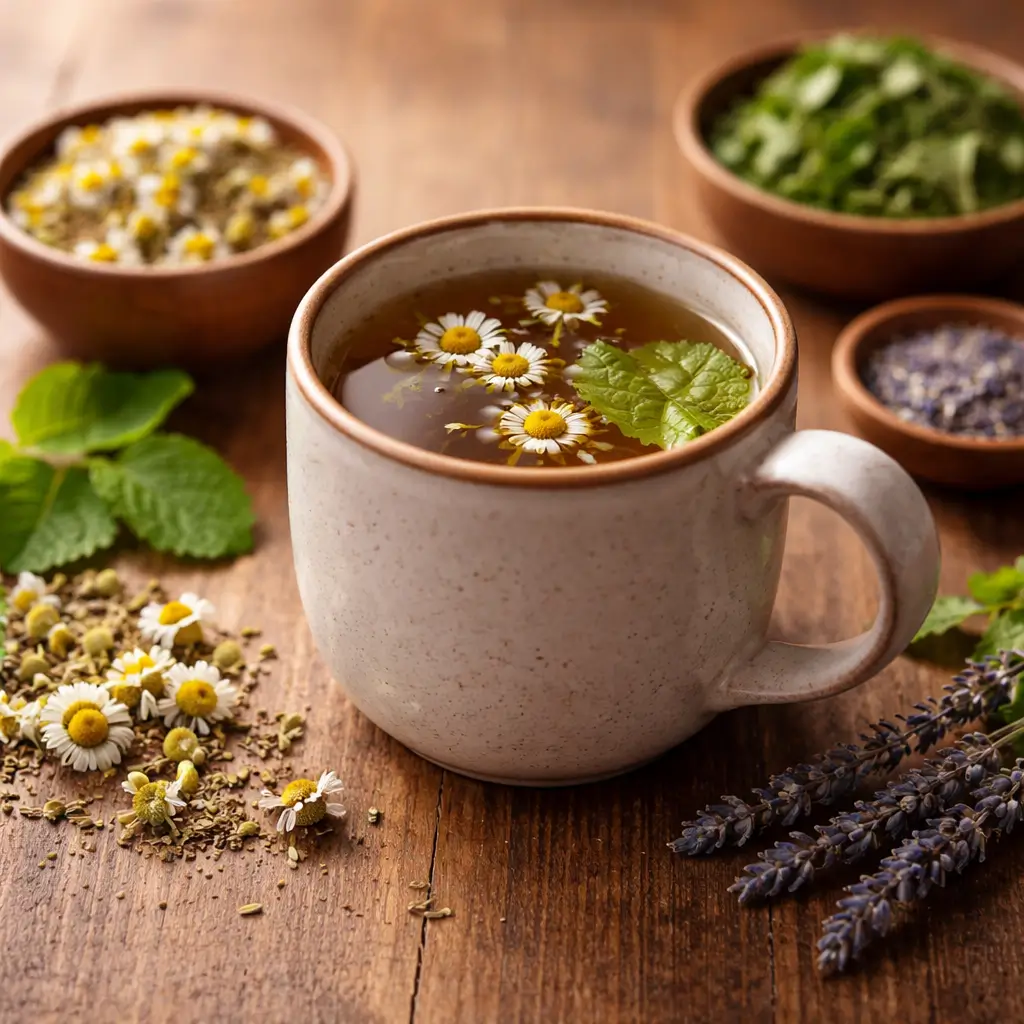 Cortisol tea recipe made with calming herbal ingredients