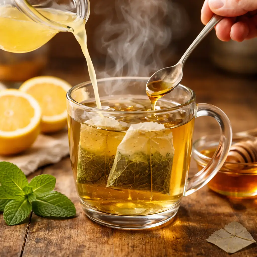 Step by step process of making medicine ball tea at home