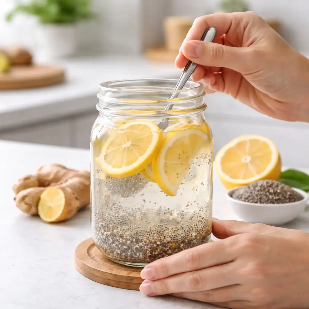 Preparing a natural Zepbound drink recipe at home