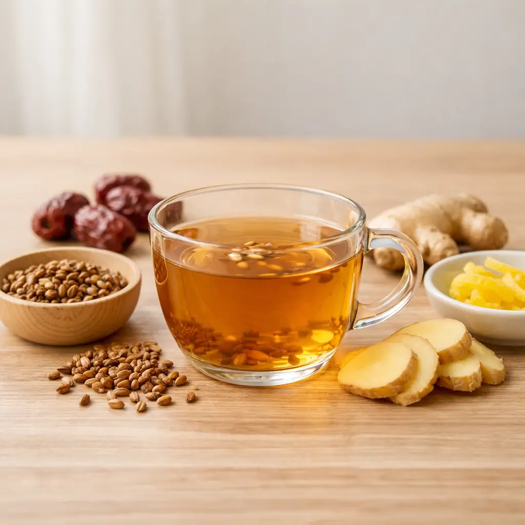 Traditional Korean tea culture behind the Korean retinol tea recipe concept