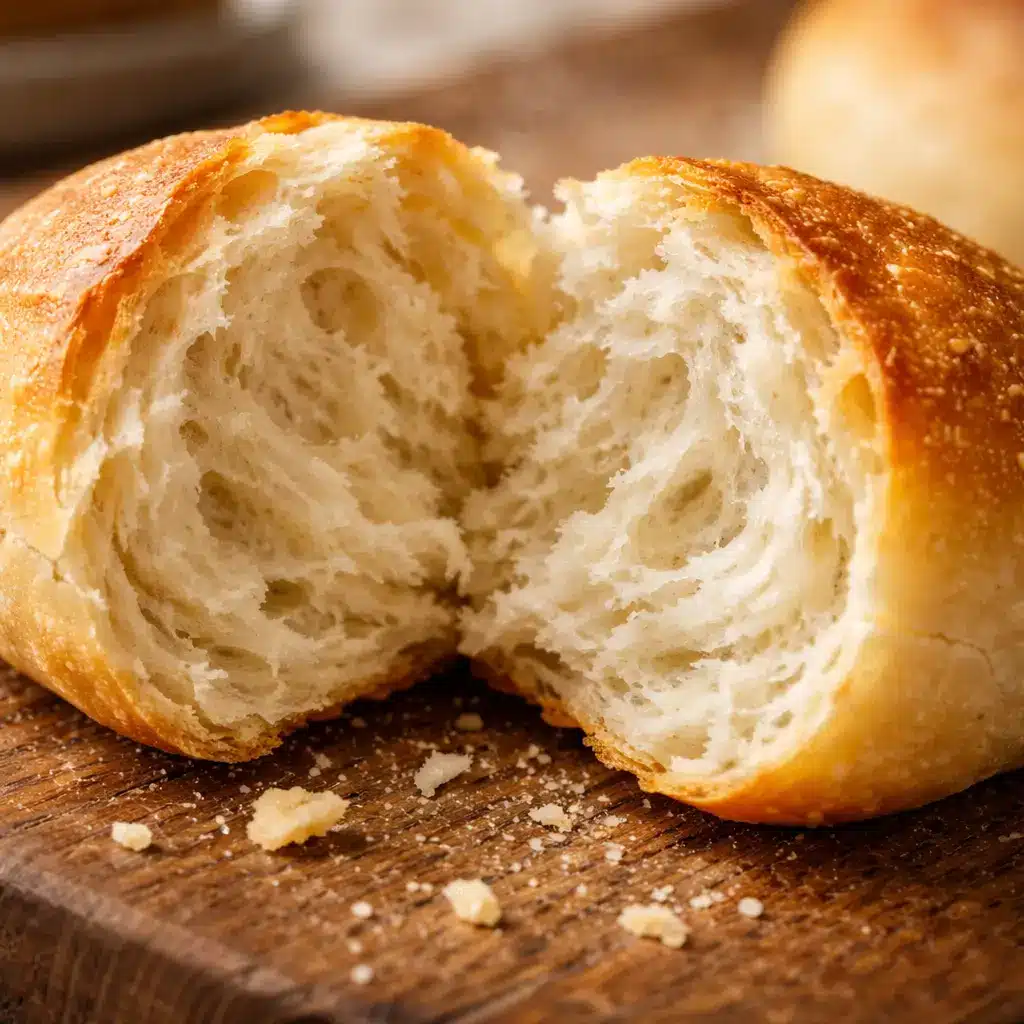 Soft crumb texture of authentic Peruvian pan francés bread