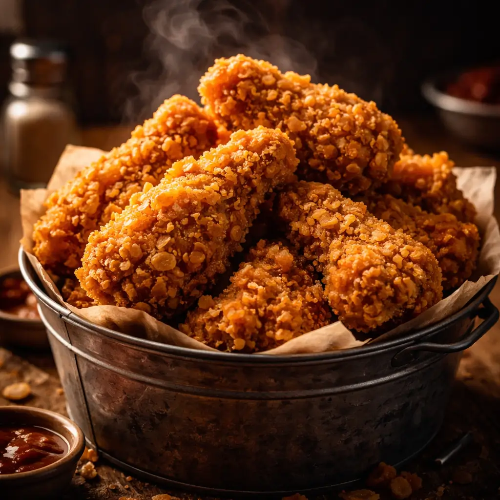 Recipe for KFC original fried chicken copycat with crispy golden coating