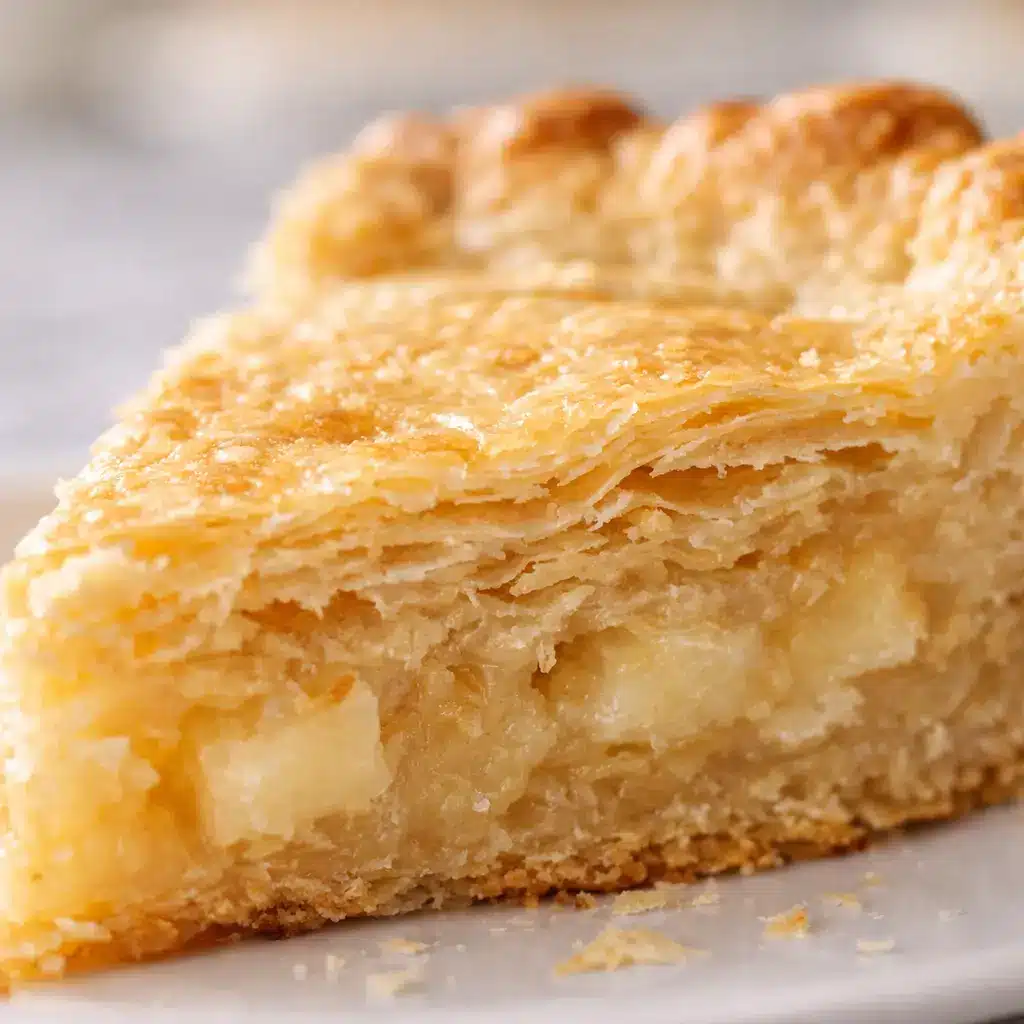 Flaky layers in baked pie crust