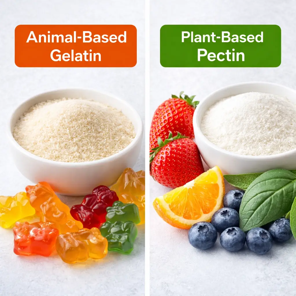 Gelatin vs pectin comparison for gummy candy