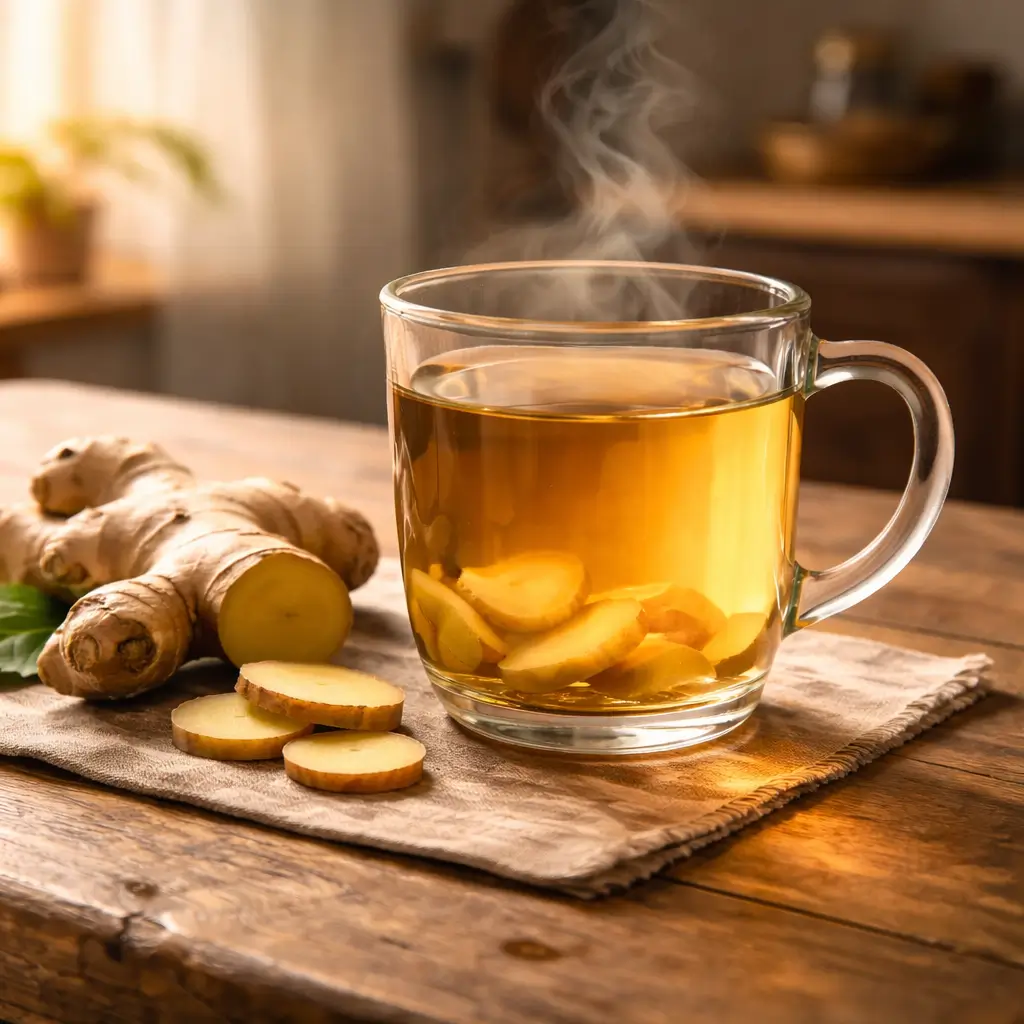 Warm ginger trick recipe water drink ready to consume at home