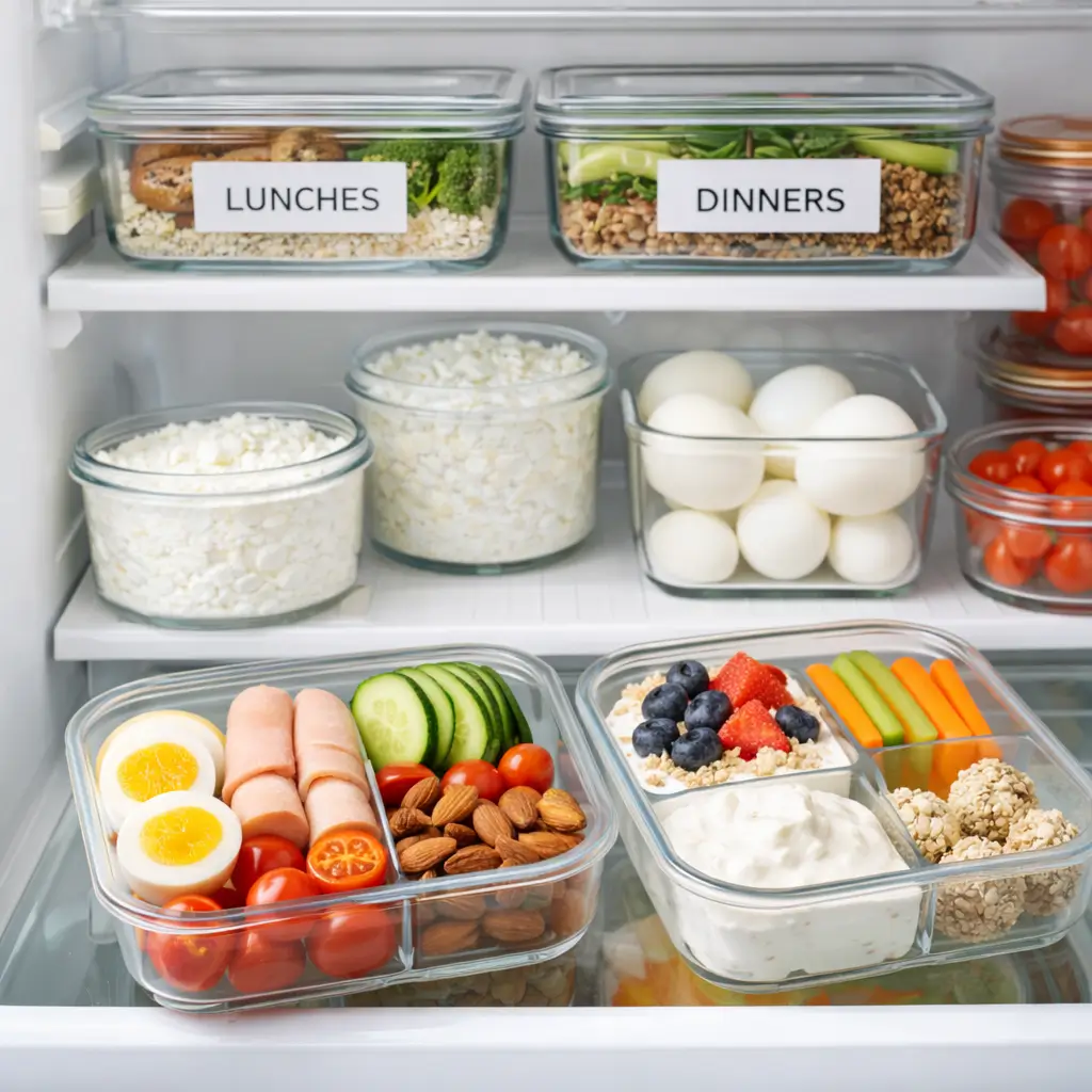 High-protein snack meal prep and food storage for weight loss