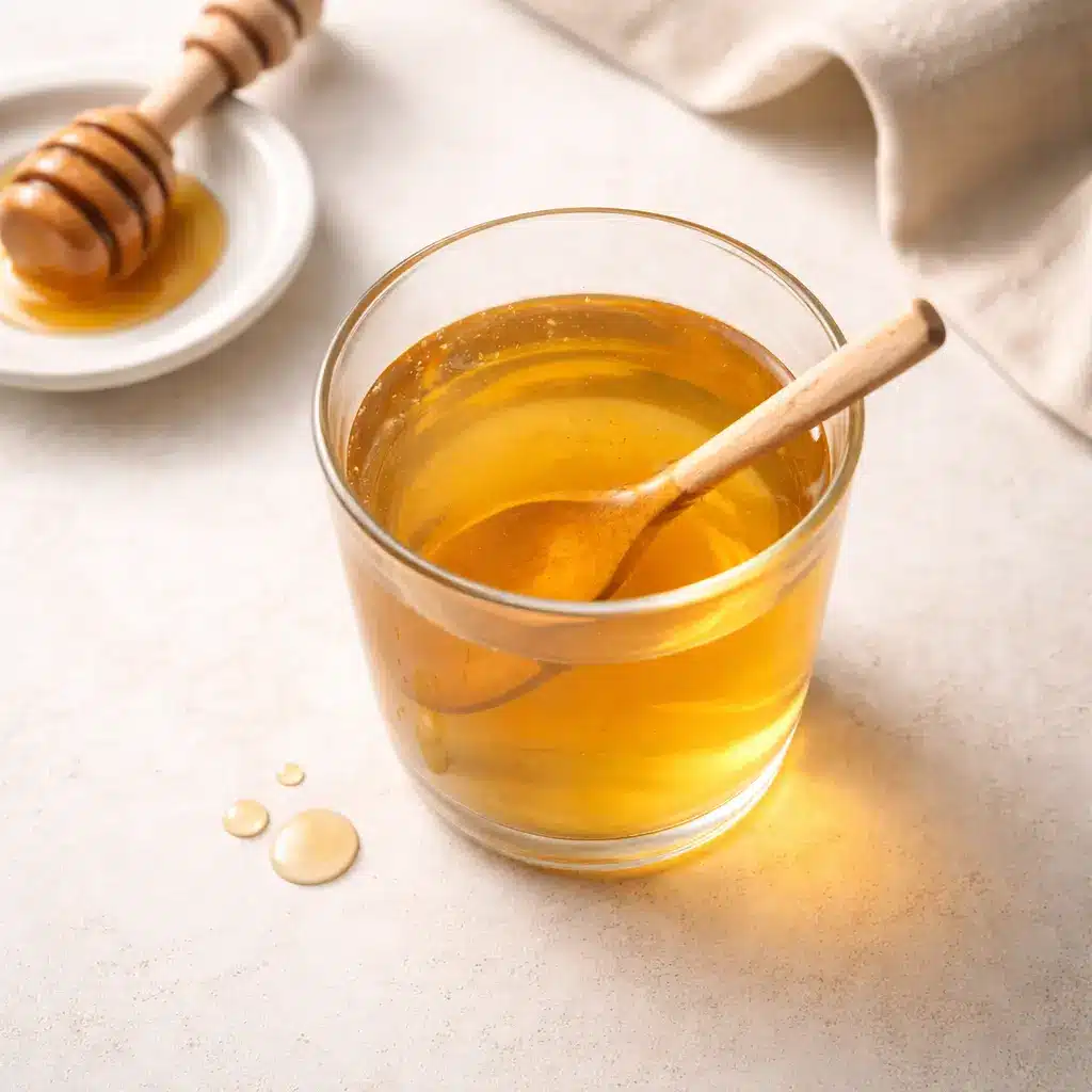 Honey mixed with warm water as part of eyesight wellness routine