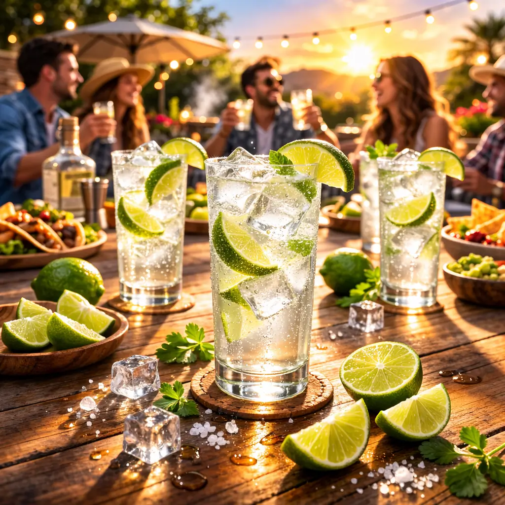 Ranch water cocktails served at outdoor summer gathering