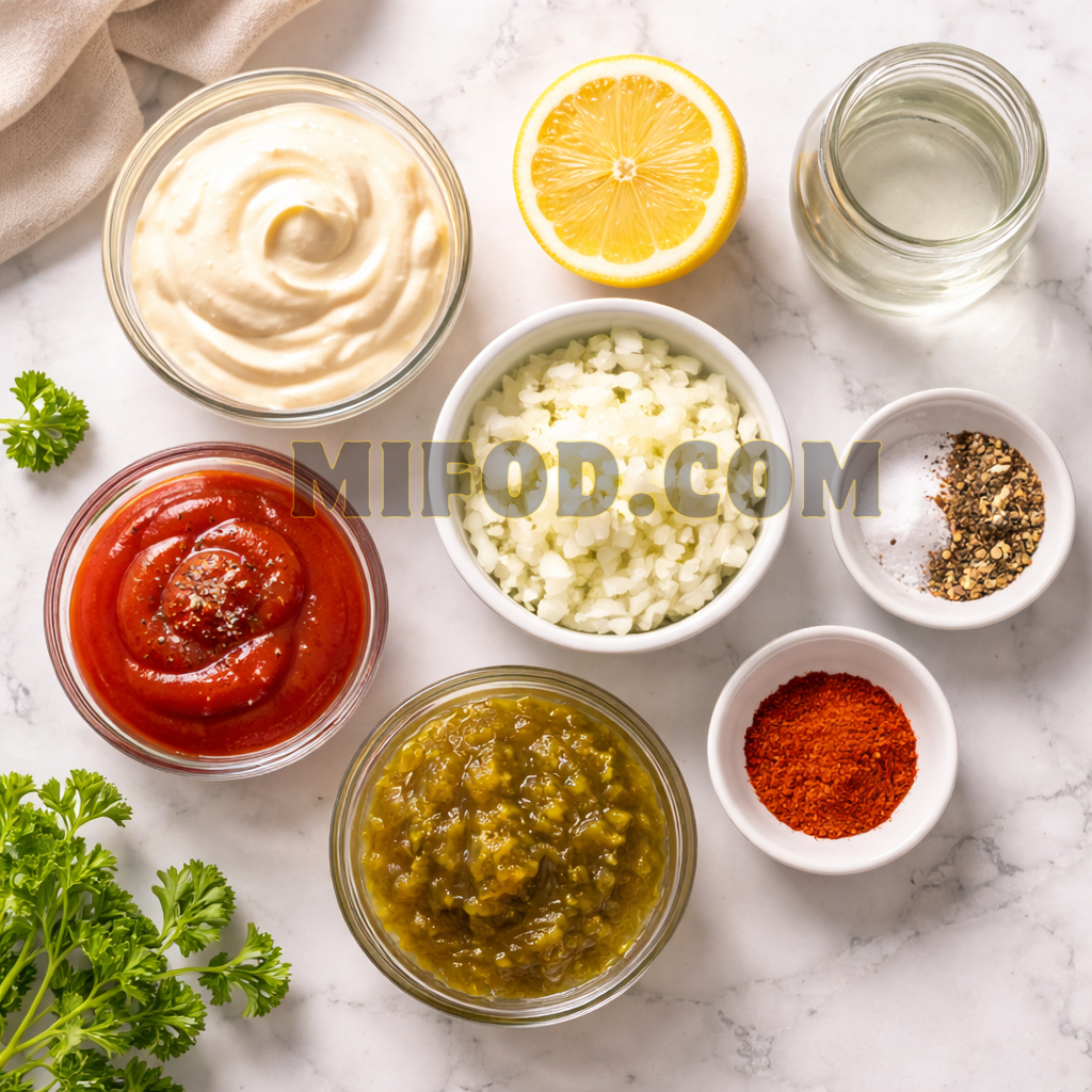 Ingredients needed to make Thousand Island dressing at home