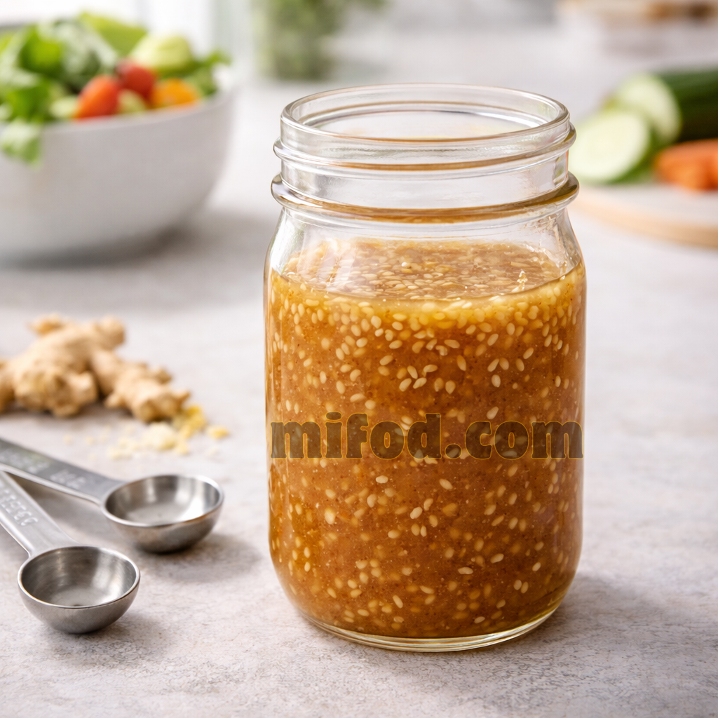 Homemade salad dressing made with unseasoned rice vinegar