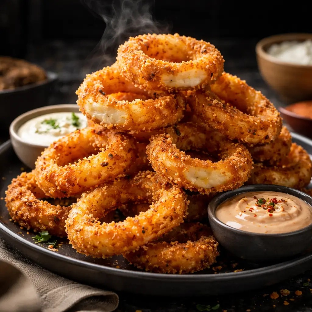 crispy cottage cheese onion rings high protein healthy snack