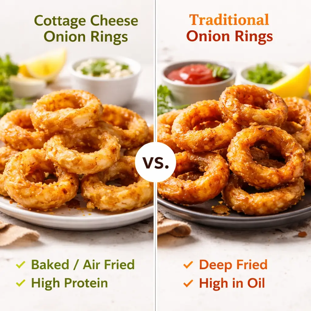 cottage cheese onion rings vs traditional onion rings comparison