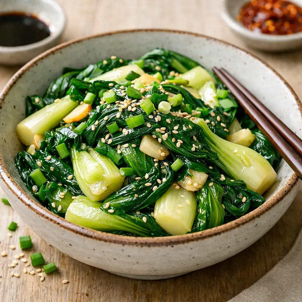 bok choy korean recipes garlic stir fry dish