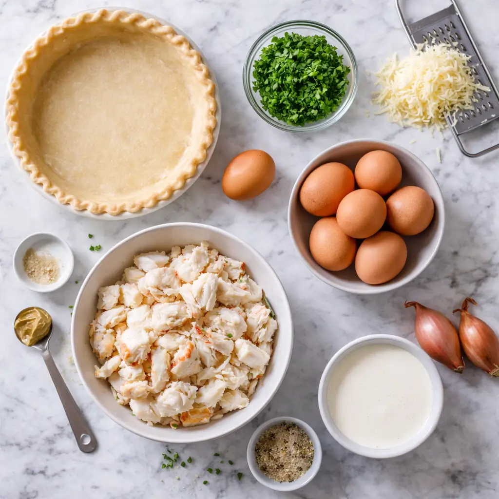 Ingredients used to make barefoot contessa crab quiche