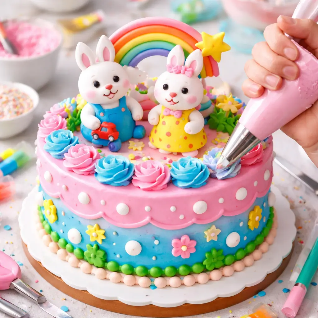Decorating a max and ruby cake step by step