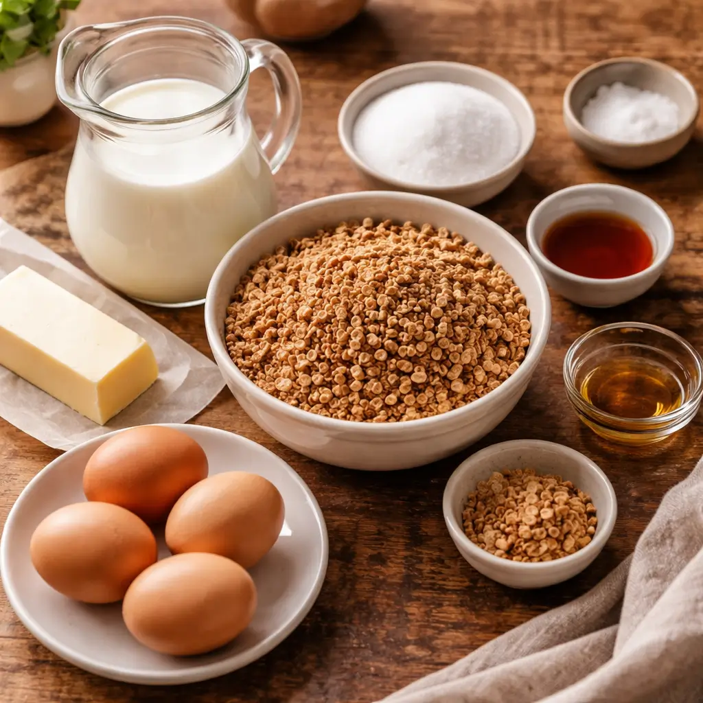 ingredients for Barefoot Contessa Grape-Nut Pudding Recipe