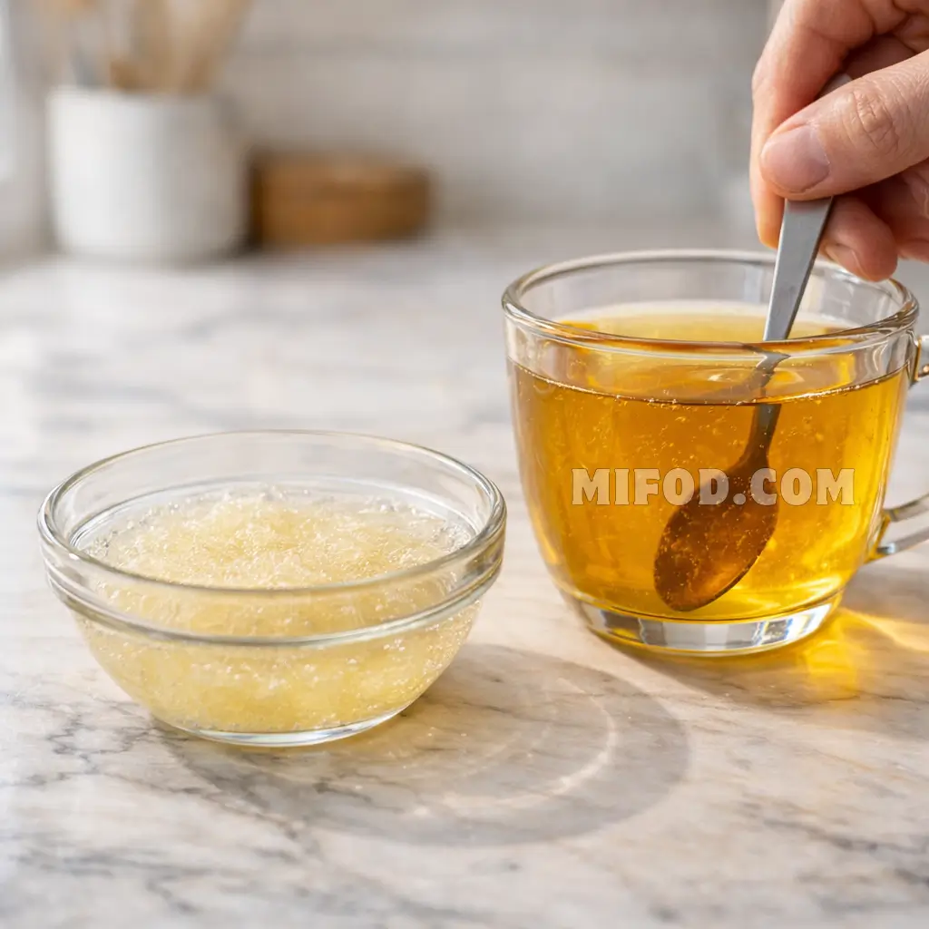 Blooming and dissolving gelatin for Jennifer Ashton gelatin recipe