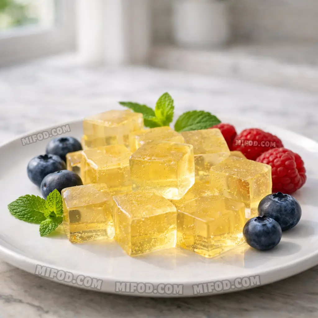 Healthy gelatin cubes made from Jennifer Ashton gelatin recipe