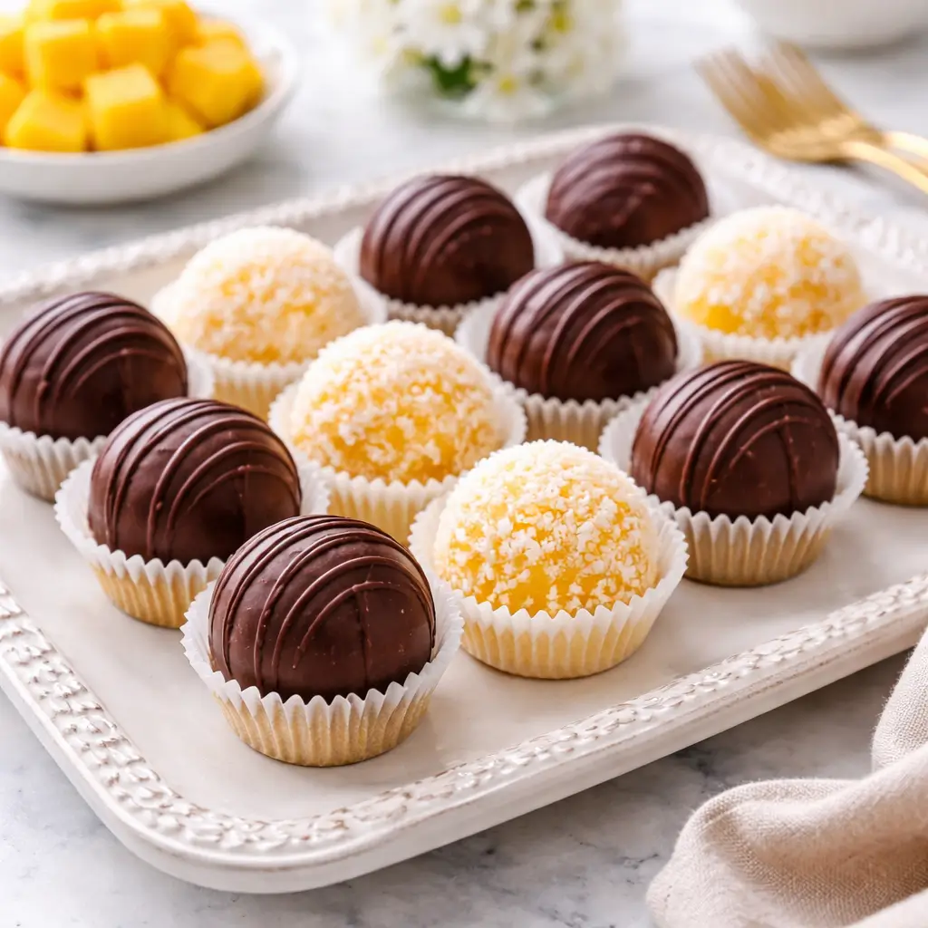 Serving No Bake Mango Truffles Recipe for parties