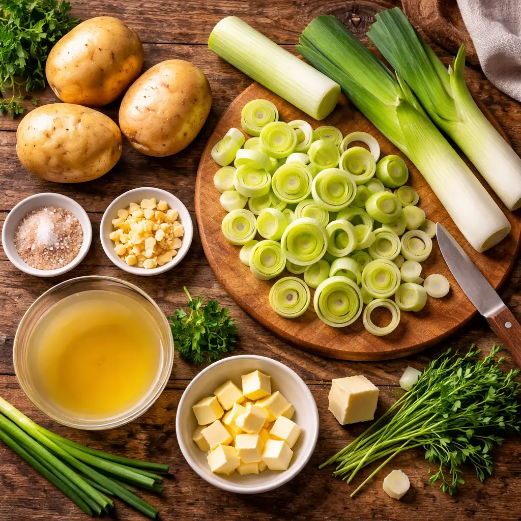 ingredients for once upon a chef potato leek soup