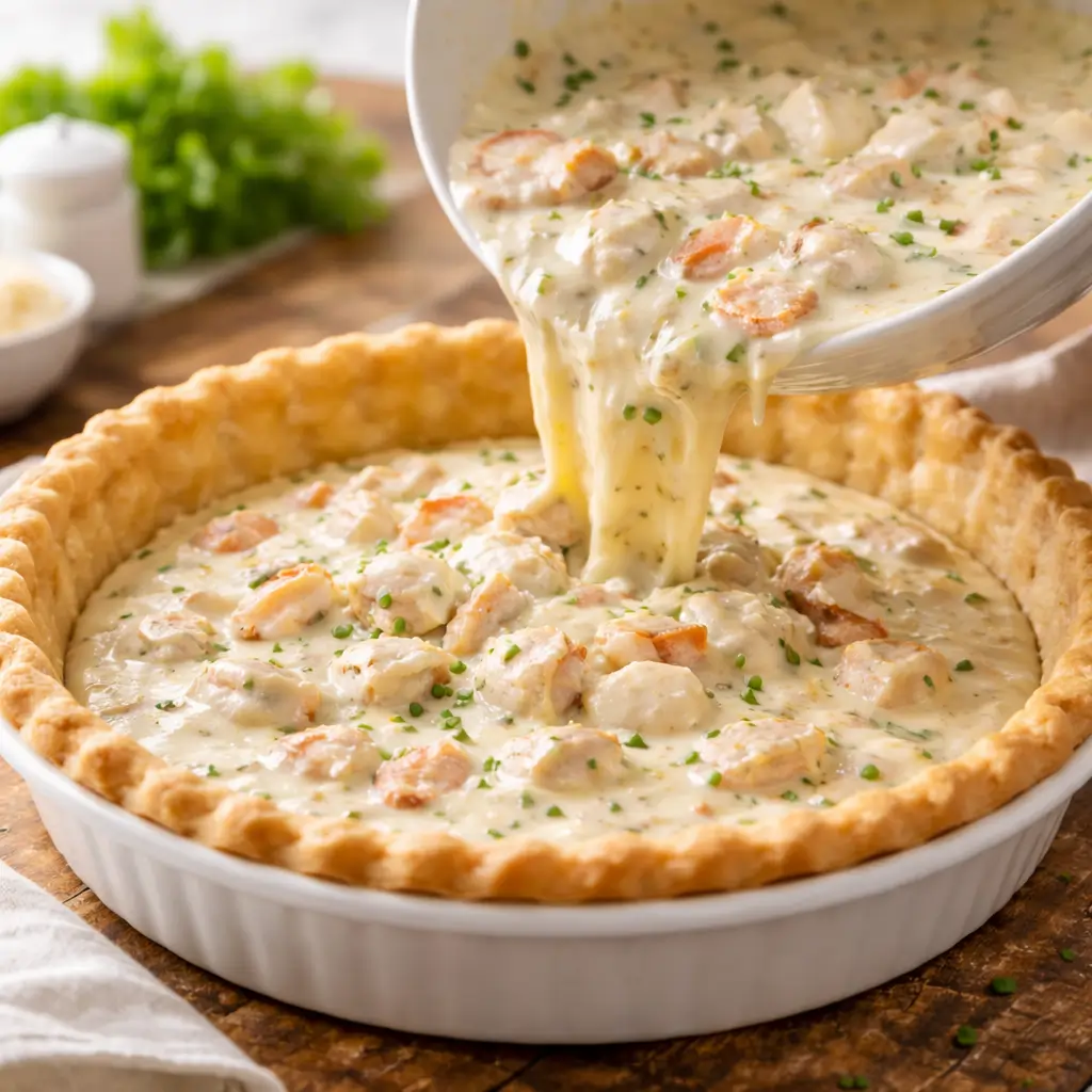 Preparing the filling for barefoot contessa crab quiche