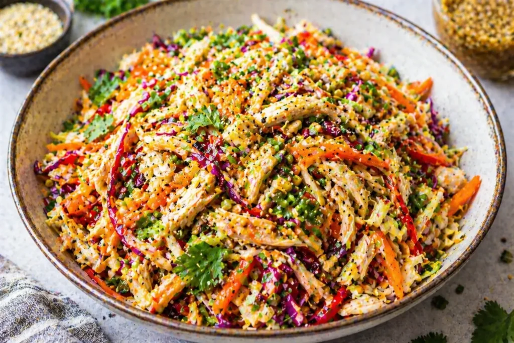 asian chicken salad with cabbage